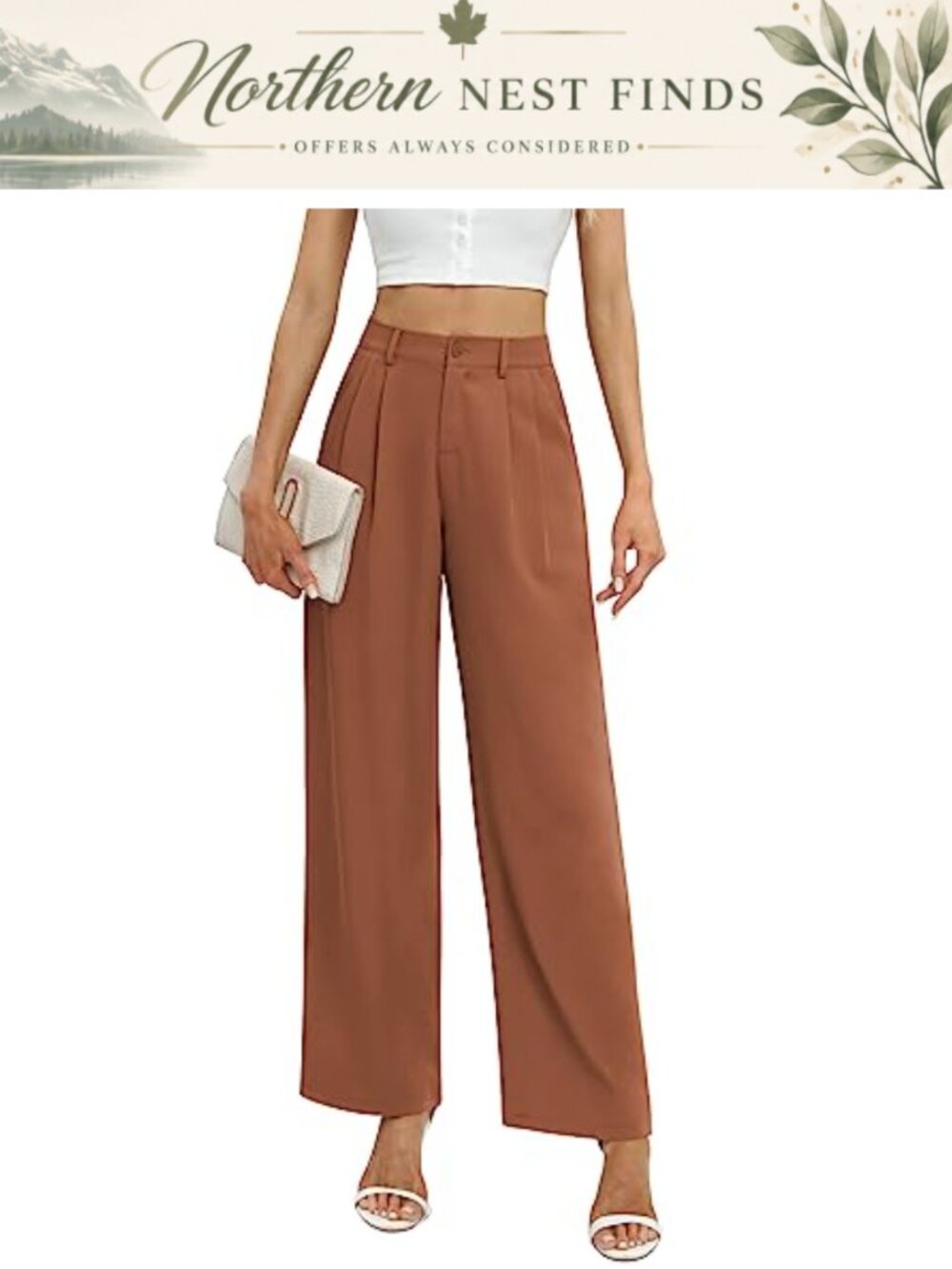 Wide Leg Pants High Elastic Waist Business Work Trousers Straight Suit Palazzo